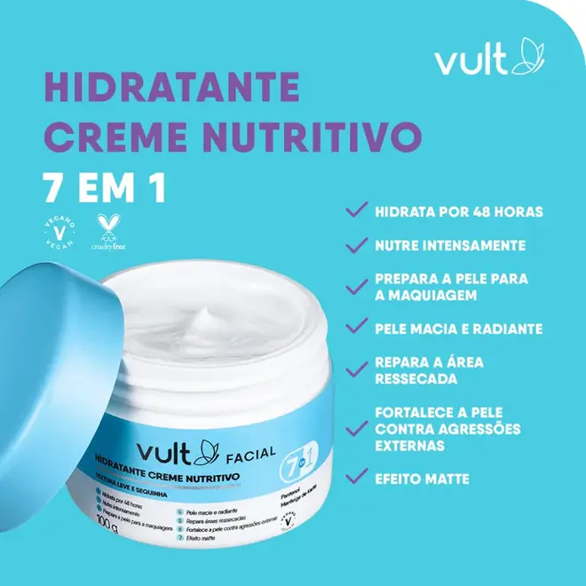 Creme Hidratante Facial Vult Care Nutritivo 100g