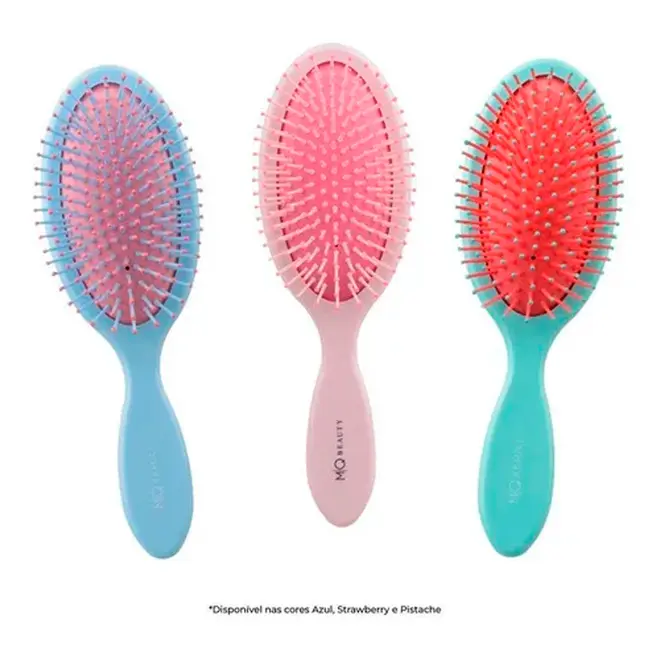 Escova de Cabelo MQ Beauty Macaron Oval Almofadada Nylon Grande