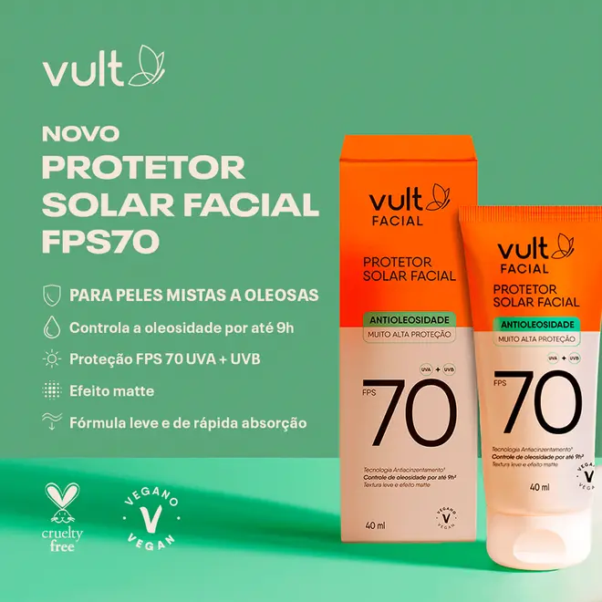Protetor Solar Facial Vult FPS 70 40ml