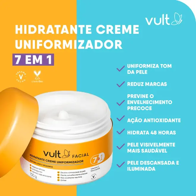 Creme Hidratante Facial Vult Uniformizador 100g