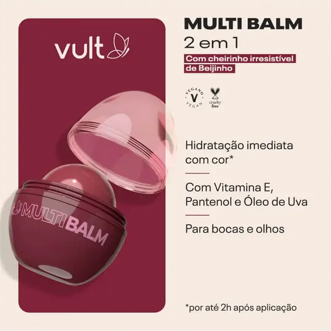 Multi Balm 2em1 Vult Bordô Beijinho 6,5g