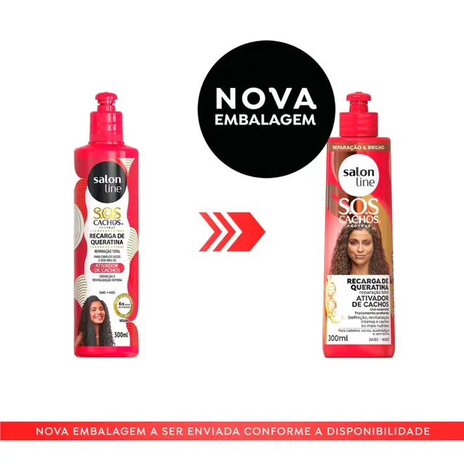 Ativador de Cachos Salon Line S.O.S Cachos Regarga de Queratina 300ml