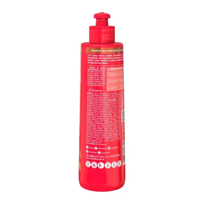 Ativador de Cachos Salon Line S.O.S Cachos Regarga de Queratina 300ml