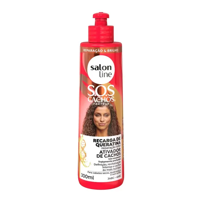 Ativador de Cachos Salon Line S.O.S Cachos Regarga de Queratina 300ml