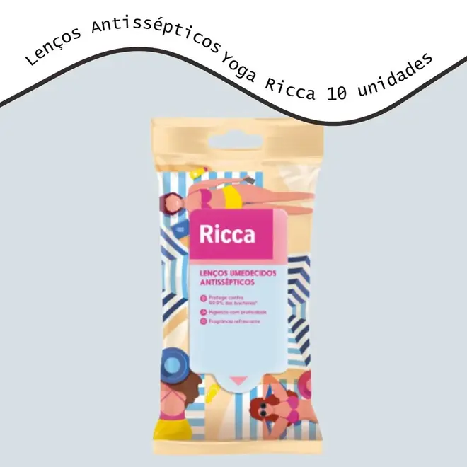 Lenços Umedecidos Antissépticos Ricca Laranja 10 Unidades