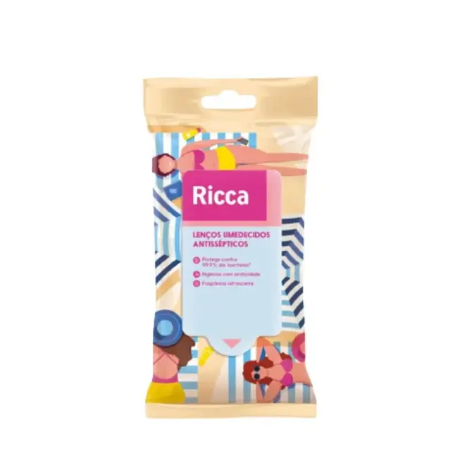Lenços Umedecidos Antissépticos Ricca Laranja 10 Unidades