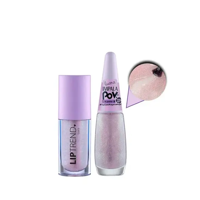 Kit Esmalte Impala Pov Top Coat To Pronta e Gloss Labial Luara