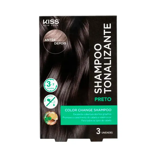 Shampoo Tonalizante Kiss New York Color Preto