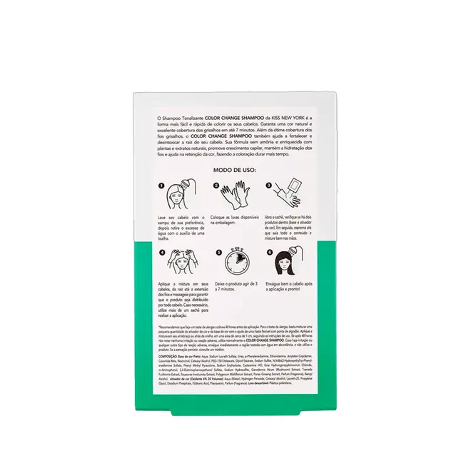 Shampoo Tonalizante Kiss New York Color Change Castanho Escuro