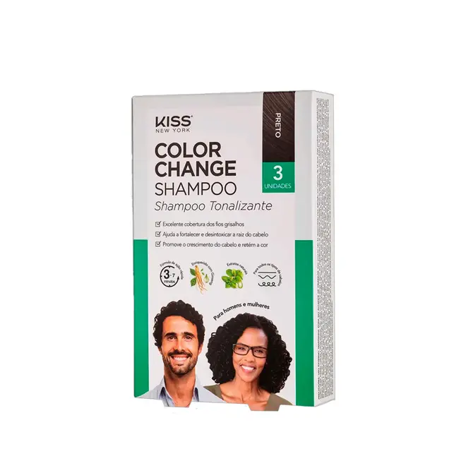 Shampoo Tonalizante Kiss New York Color Change Castanho Escuro