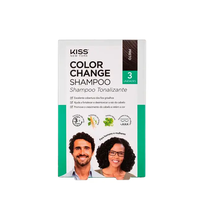 Shampoo Tonalizante Kiss New York Color Change Castanho Escuro