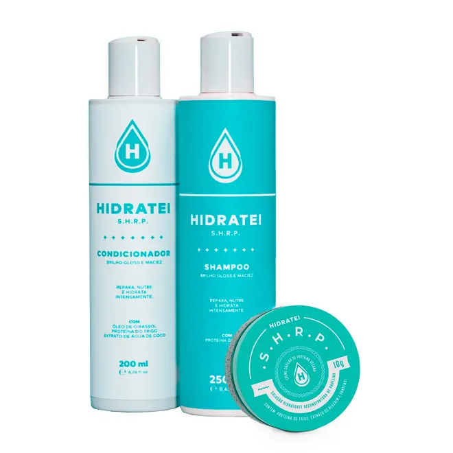 Kit Shampoo + Condicionador e Creme Mini Hidratei