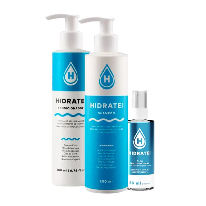 Kit Shampoo + Condicionador e Óleo Hidratei