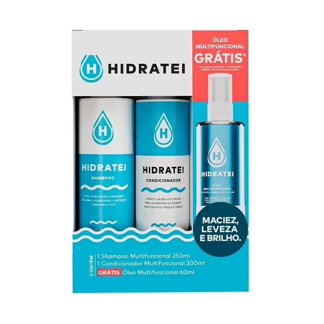 Kit Shampoo + Condicionador e Óleo Hidratei