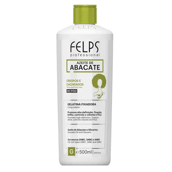 Gel Fixador Felps Professional Cachos Azeite de Abacate 500g