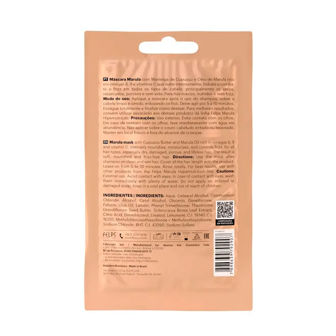 Máscara Capilar Felps Professional Marula Sachê 50g