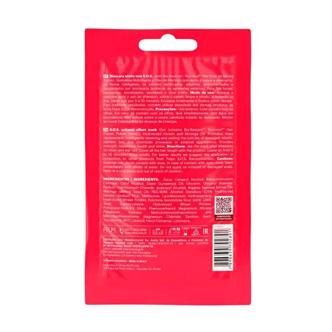 Máscara Capilar Felps Professional Reconstrução S.O.S. Sachê 50g