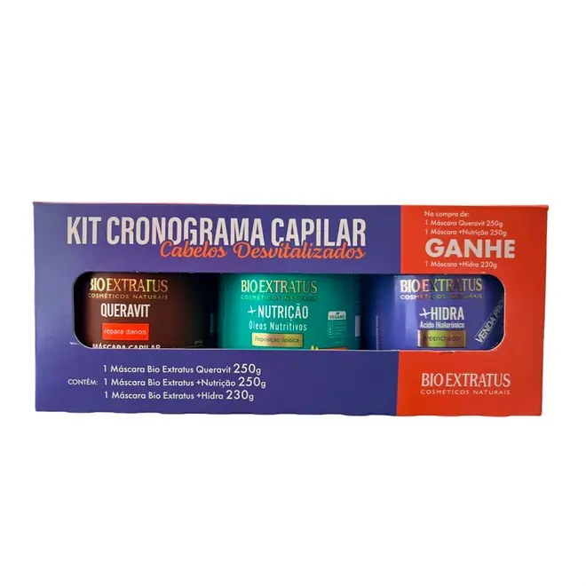 Kit Bio Extratus Cronograma Capilar Cabelos Desvitalizados 730g