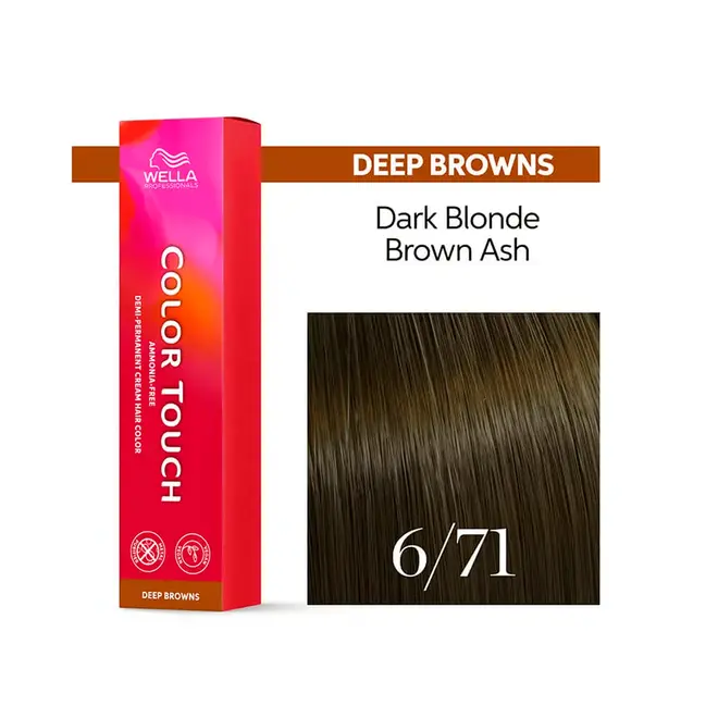 Tonalizante Wella Professionals Color Touch 6/71 Louro Escuro Marrom Acinzentado Deep Browns 60G