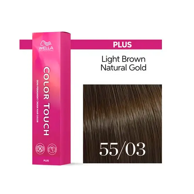Tonalizante Wella Professionals Color Touch 55/03 Castanho Claro Intenso Natural Dourado Plus 60G