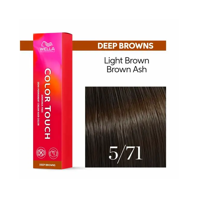 Tonalizante Wella Professionals Color Touch 5/71 Castanho Claro Marrom Acinzentado Deep Browns 60G