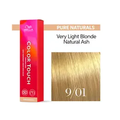 Tonalizante Wella Professionals Color Touch 9/01 Louro Ultra Claro Natural Acinzentado Pure Naturals 60G