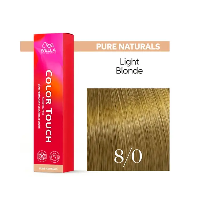 Tonalizante Wella Professionals Color Touch 8/0 Louro Claro Pure Naturals 60G