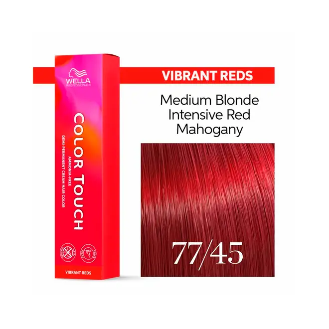 Tonalizante Wella Professionals Color Touch 77/45 Louro Medio Intenso Vermelho Acaju Vibrant Reds 60G