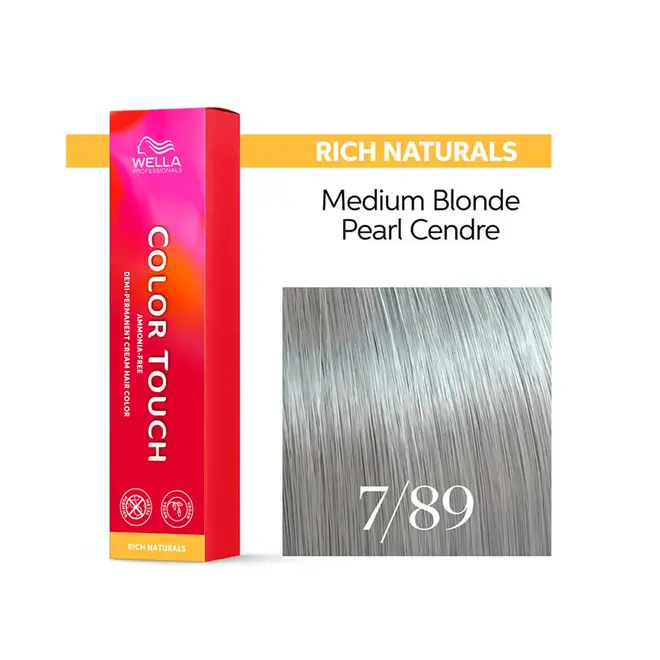 Tonalizante Wella Professionals Color Touch 7/89 Louro Medio Pérola Cendré Rich Naturals 60G