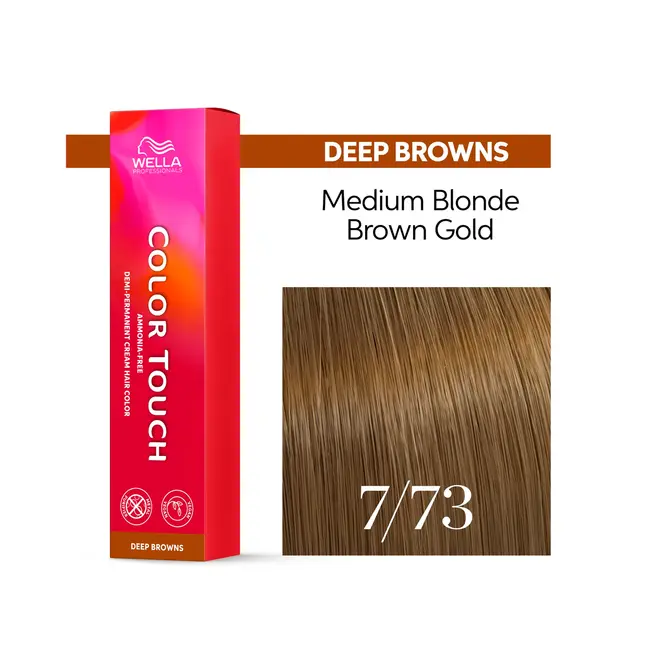 Tonalizante Wella Professionals Color Touch 7/73 Louro Medio Marrom Dourado Deep Browns 60G
