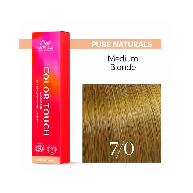 Tonalizante Wella Professionals Color Touch 7/0 Louro Medio Pure Natural 60G