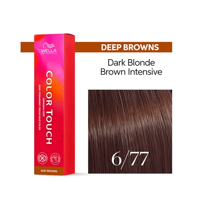 Tonalizante Wella Professionals Color Touch 6/77 Louro Escuro Marrom Intenso Deep Browns 60G