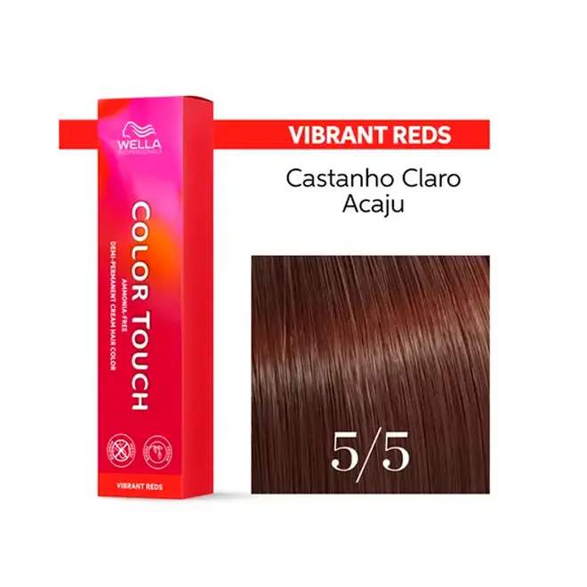 Tonalizante Wella Professionals Color Touch 5/5 Castanho Claro Acaju Vibrant Reds 60G