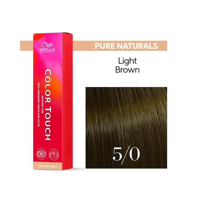 Tonalizante Wella Professionals Color Touch 5/0 Castanho Claro Pure Naturals 60G