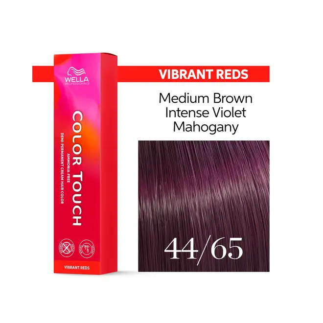 Tonalizante Wella Professionals Color Touch 44/65 Castanho Medio Intenso Violeta Acaju Vibrant Reds 60G