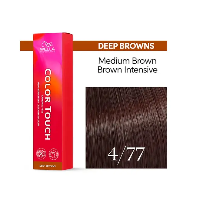 Tonalizante Wella Professionals Color Touch 4/77 Castanho Medio Marron Intenso Deep Browns 60G