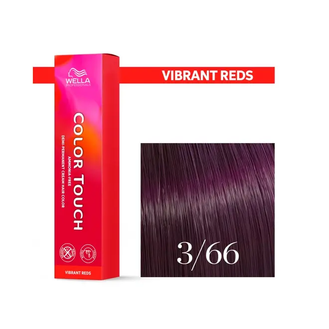 Tonalizante Wella Professionals Color Touch 3/66 Castanho Escuro Violeta Intenso Vibrant Reds 60G