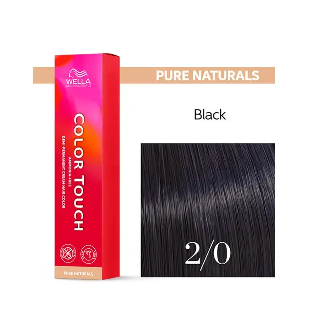 Tonalizante Wella Professionals Color Touch 2/0 Preto Pure Naturals 60G