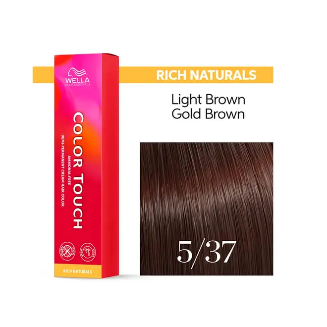 Tonalizante Wella Professionals Color Touch 5/37 Castanho Claro Dourado Marrom Rich Naturals 60G