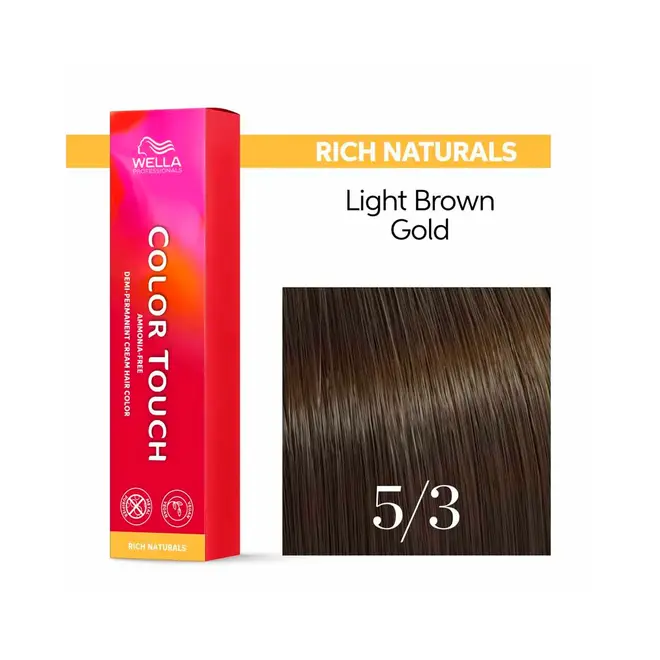Tonalizante Wella Professionals Color Touch 5/3 Castanho Claro Dourado Rich Naturals 60G