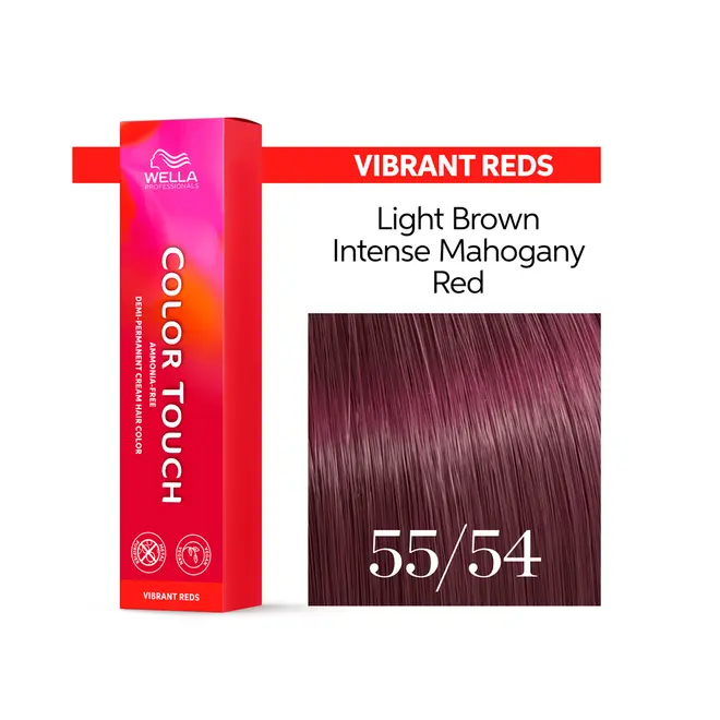 Tonalizante Wella Professionals Color Touch 55/54 Castanho Claro Intenso Acaju Avermelhado Vibrant Reds 60G