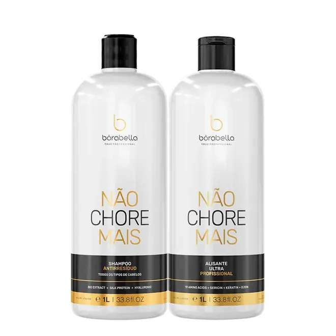 Kit Escova Progressiva Borabella Não Chore Mais 1lt