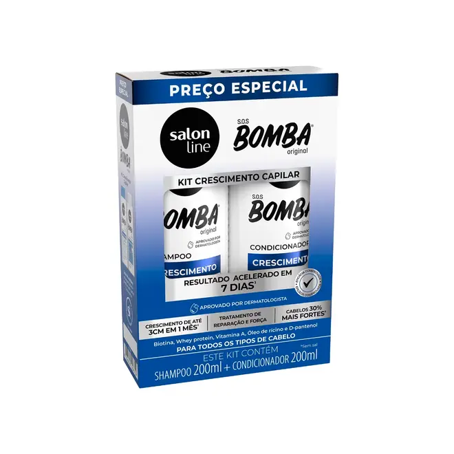 Shampoo e Condicionador Salon Line S.O.S Bomba Original 200ml