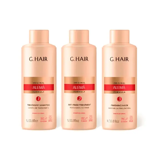 Kit Escova Progressiva G.Hair Tratamento Alemã 1lt