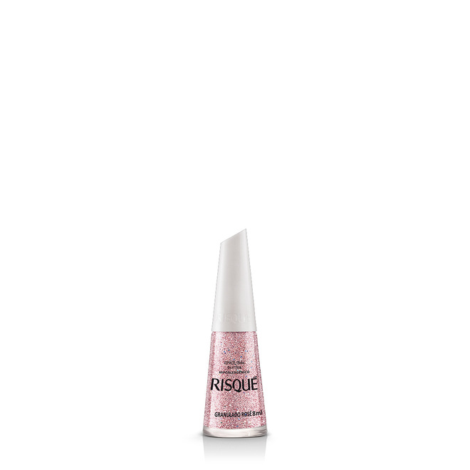 Esmalte Risqué Glitter Granulado Rosé 8ML