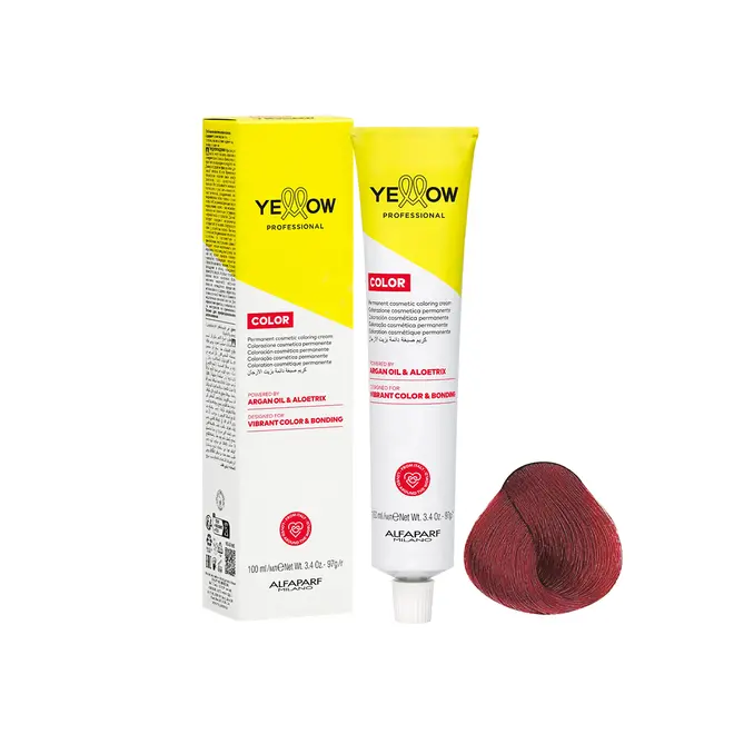Coloração Permanente Yellow 7.66 Louro Médio Vermelho Intenso 60g
