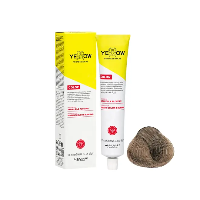 Coloração Permanente Yellow 8.1 Louro Claro Cinza 60g