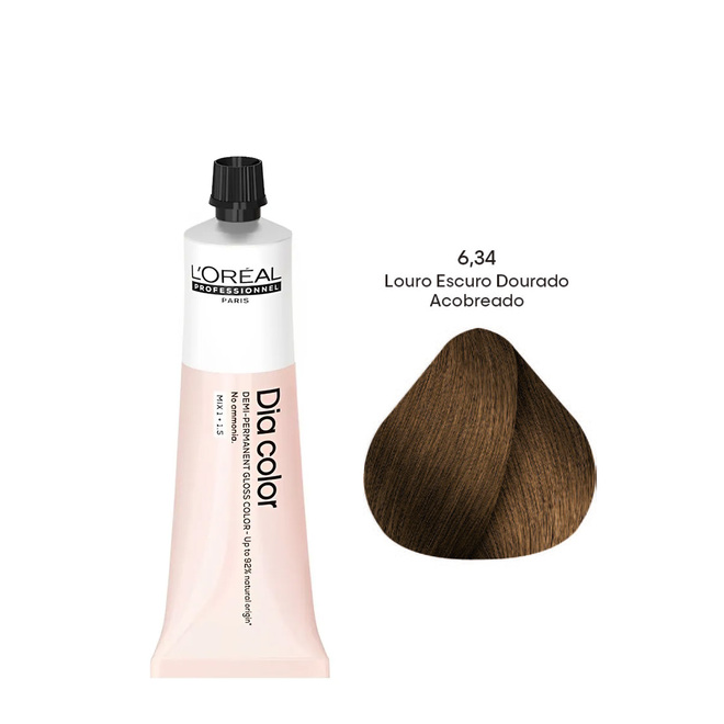 Tonalizante L'Oréal Dia Color 6.34 Louro Escuro Dourado Acobreado 60g