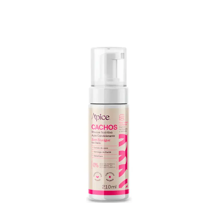 Mousse Nutritivo Apice Cosméticos Cachos 210ML
