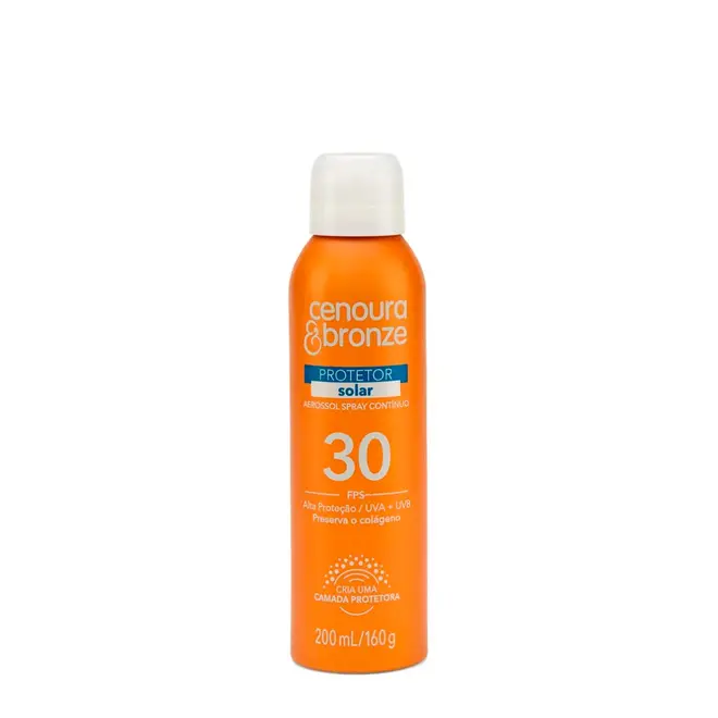Protetor Solar Aerossol Cenoura e Bronze Fps30 200ml